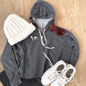 Dark grey cropped hoodie. H&M divided brand.